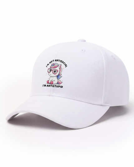 funny unicorn cap - white-bg