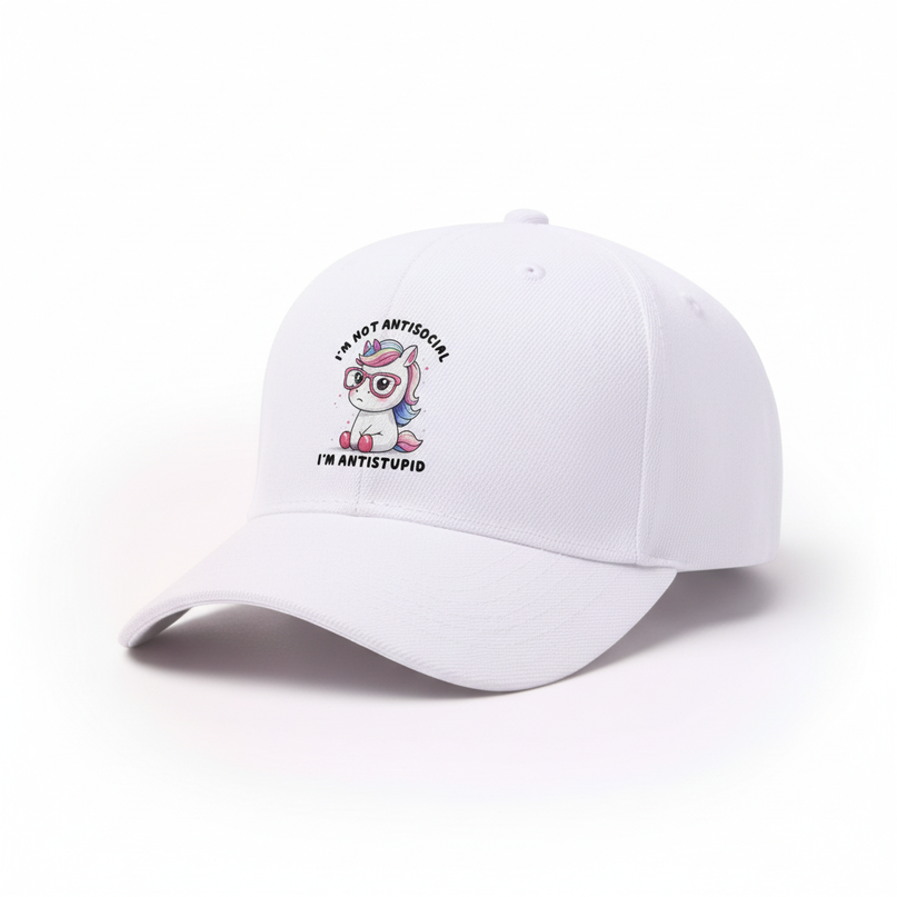 funny unicorn cap - white-bg