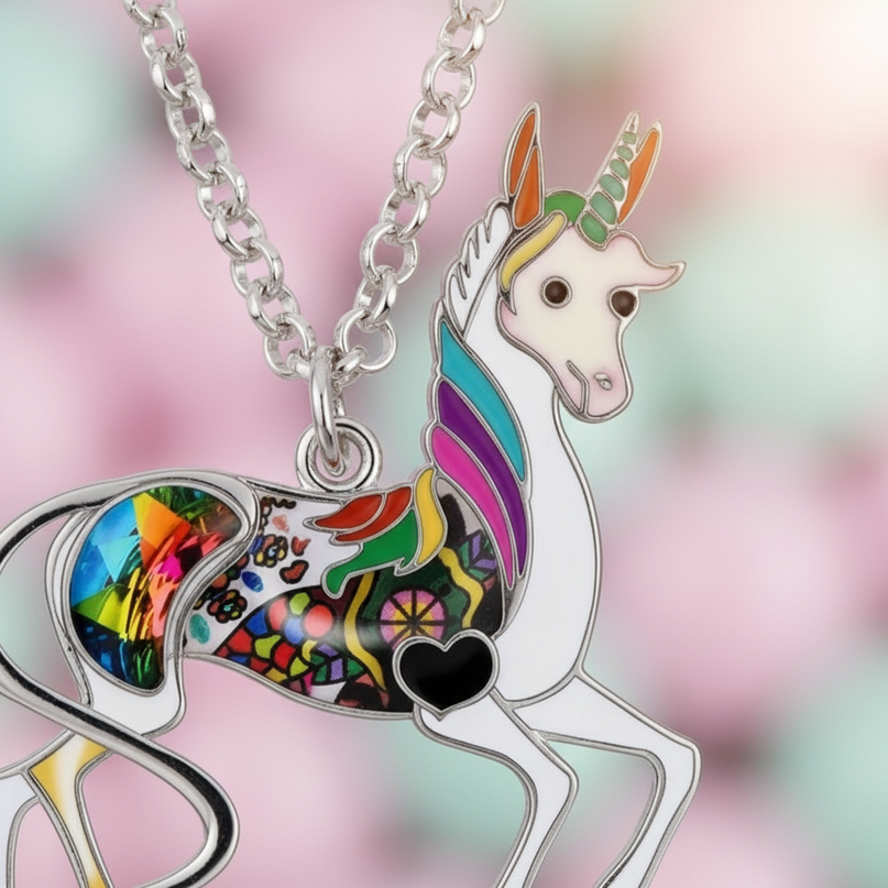 funny unicorn necklace - detail