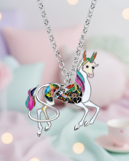 funny unicorn necklace - lifestyle