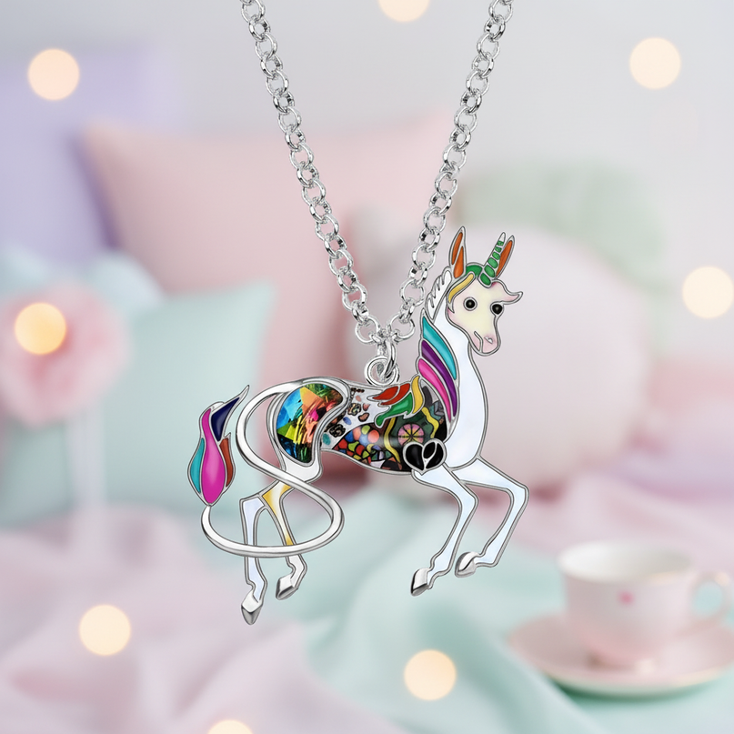 funny unicorn necklace - lifestyle