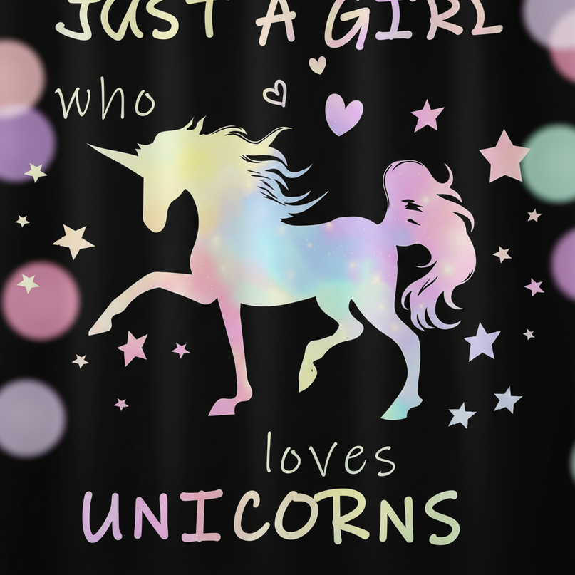 funny unicorn shower curtain - detail