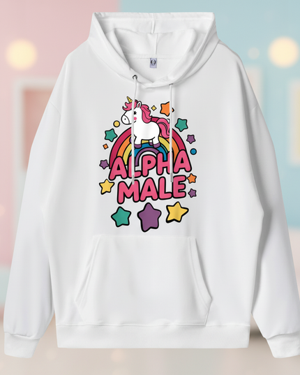 funny white unicorn hoodie - lifestyle