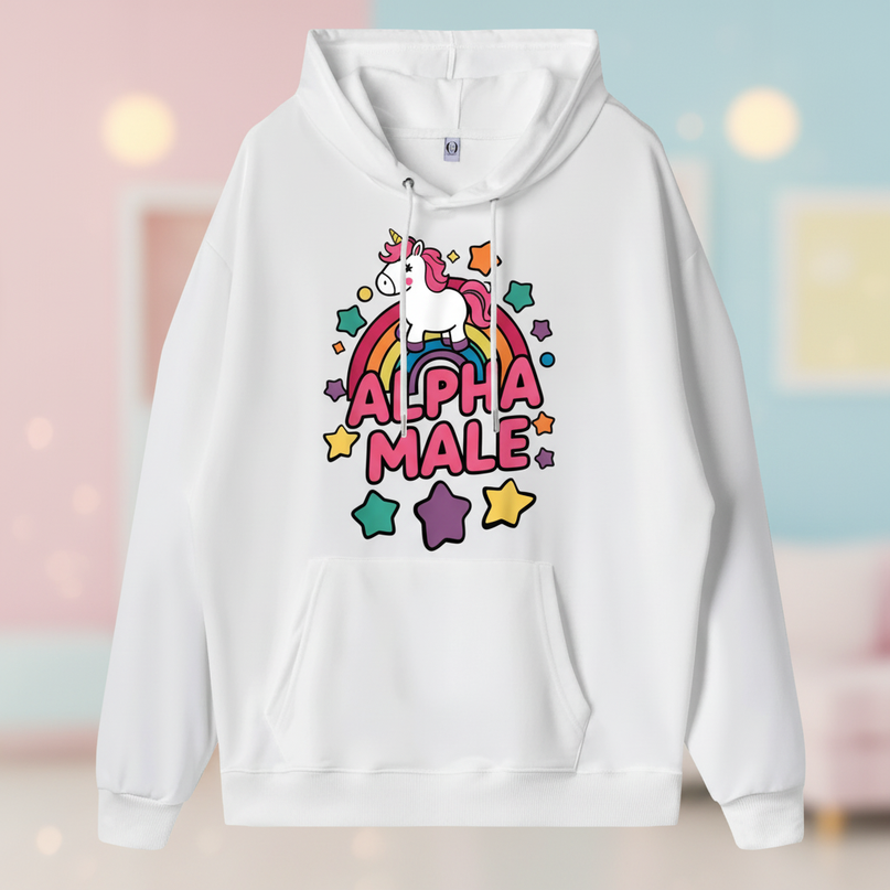 funny white unicorn hoodie - lifestyle