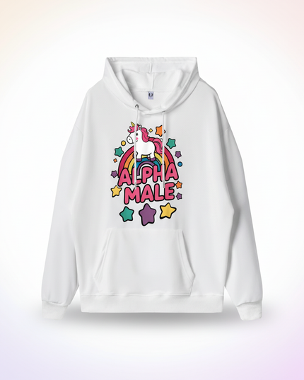 funny white unicorn hoodie - white-bg