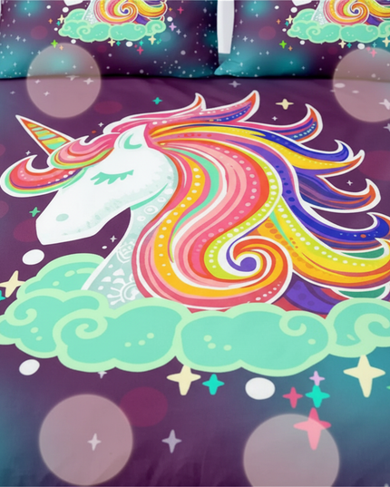 galaxy cloud mane unicorn bedding - detail