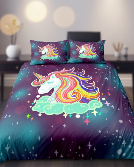 galaxy cloud mane unicorn bedding - lifestyle