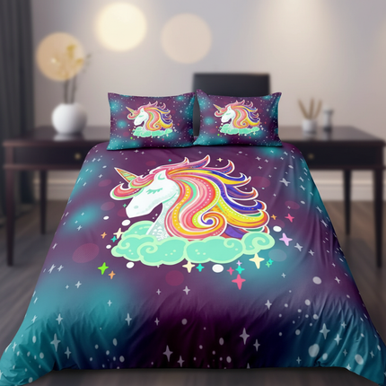 galaxy cloud mane unicorn bedding - lifestyle