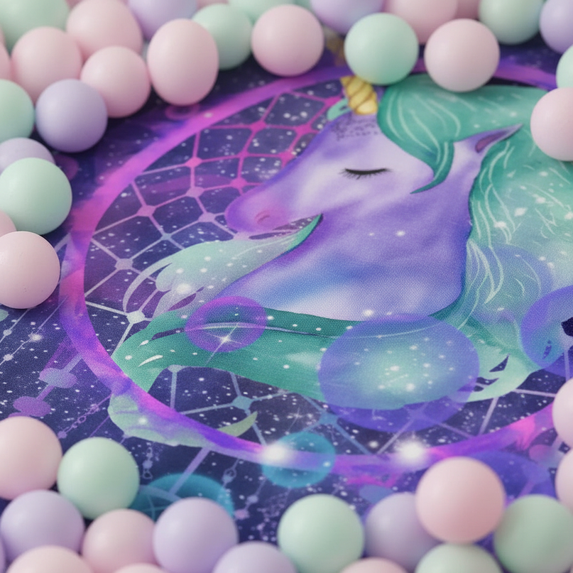 galaxy dreamcatcher unicorn bedding - detail