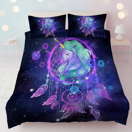 galaxy dreamcatcher unicorn bedding - lifestyle