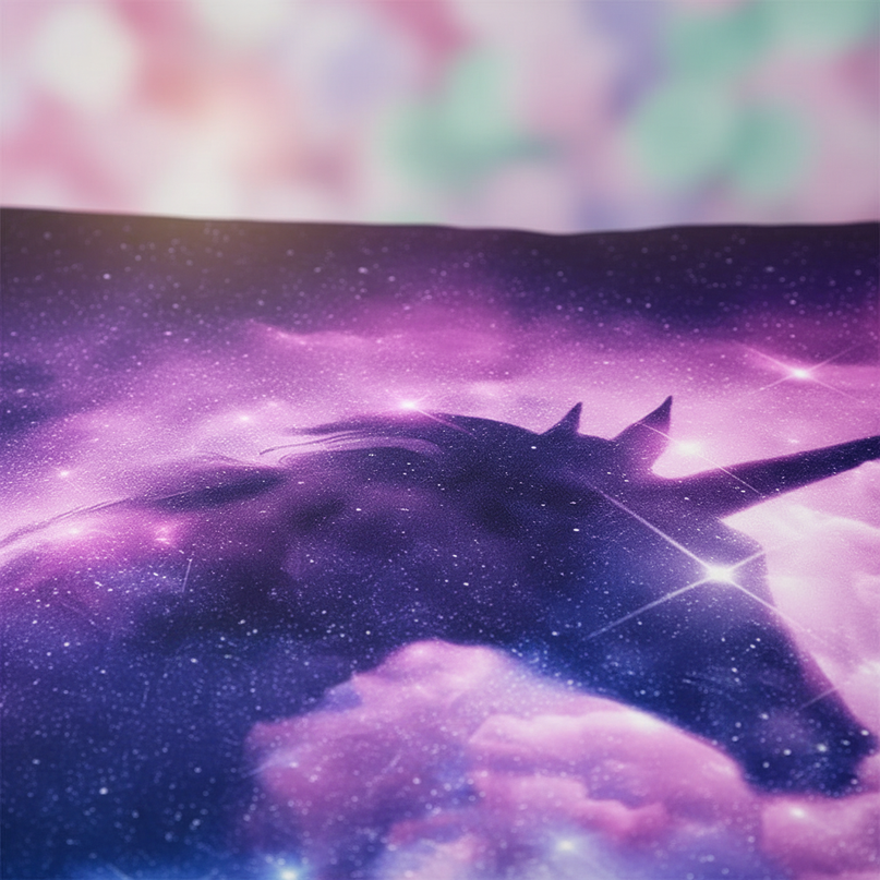 galaxy nebula unicorn bedding - detail