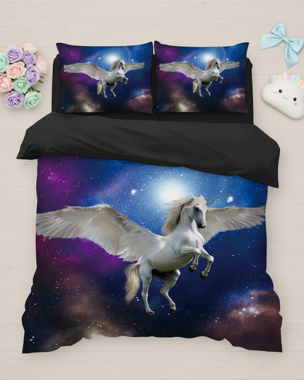 galaxy pegasus bedding - flat-lay