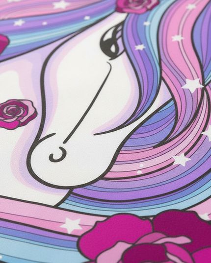galaxy rose mane unicorn bedding - detail