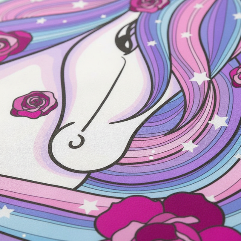 galaxy rose mane unicorn bedding - detail