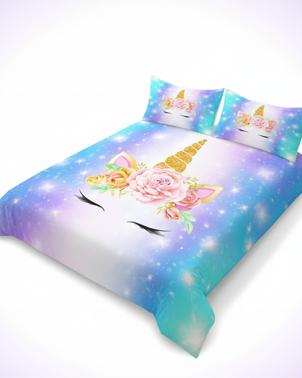 galaxy unicorn bedding - white-bg