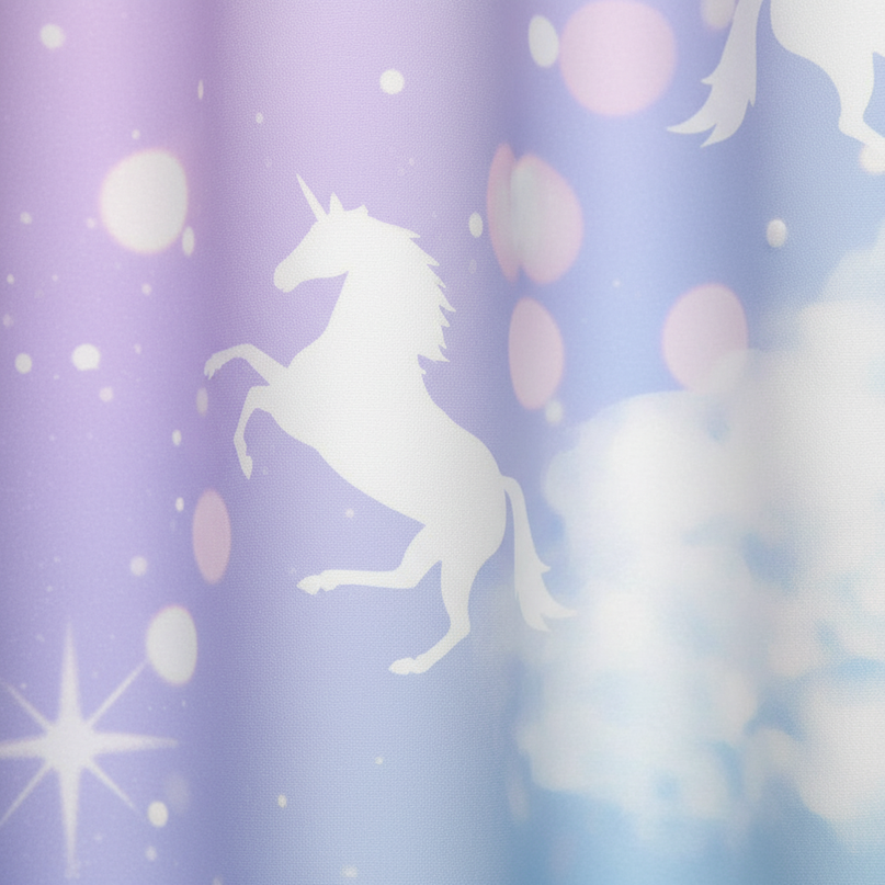 galaxy unicorn curtains - detail