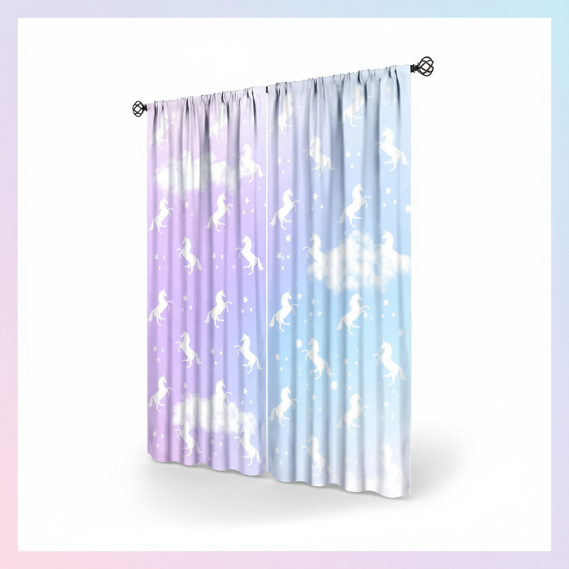 galaxy unicorn curtains - white-bg