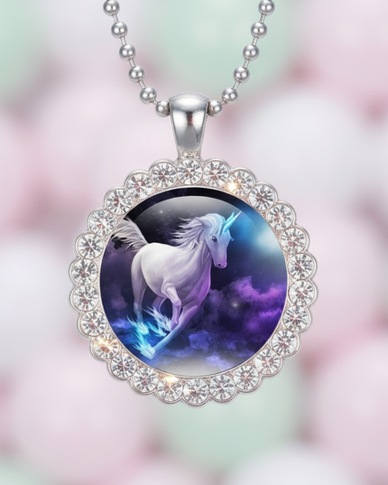 galaxy unicorn necklace - detail