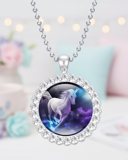 galaxy unicorn necklace - lifestyle