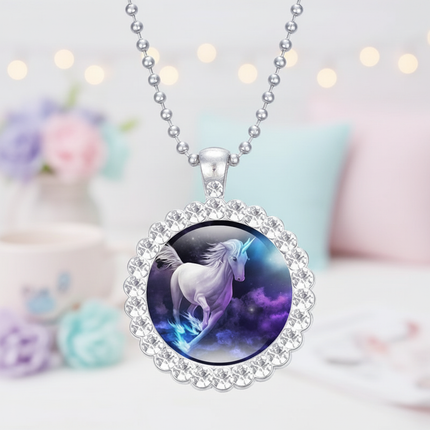 galaxy unicorn necklace - lifestyle