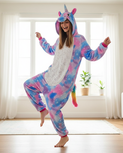 galaxy unicorn onesie - in-use