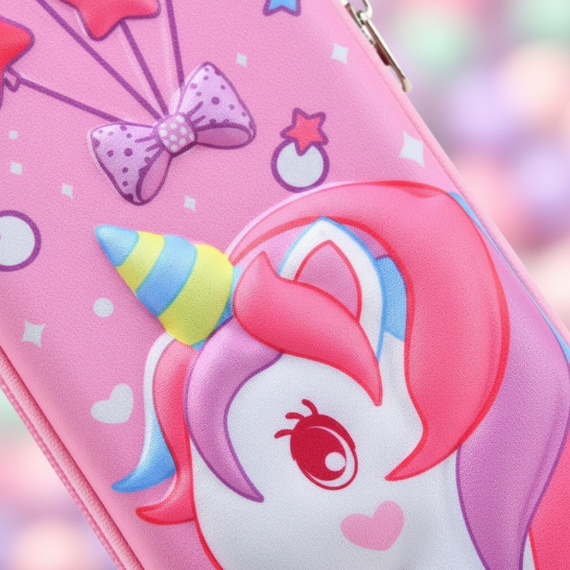 galaxy unicorn pencil case - detail