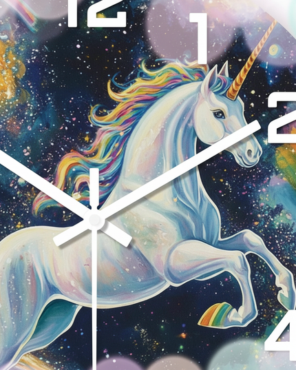 galaxy unicorn wall clock - detail