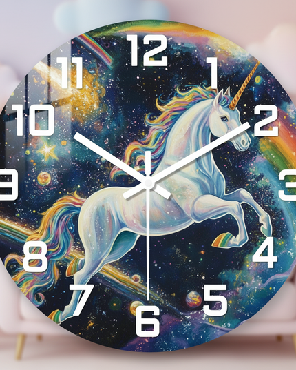 galaxy unicorn wall clock - lifestyle