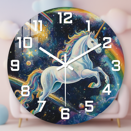 galaxy unicorn wall clock - lifestyle