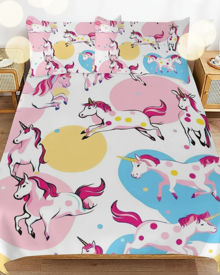 gallop heart circle unicorn bedding - lifestyle