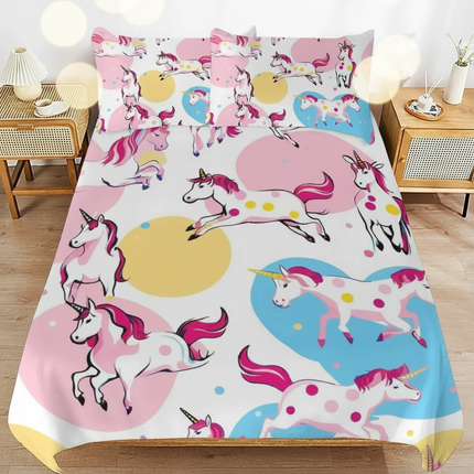 gallop heart circle unicorn bedding - lifestyle