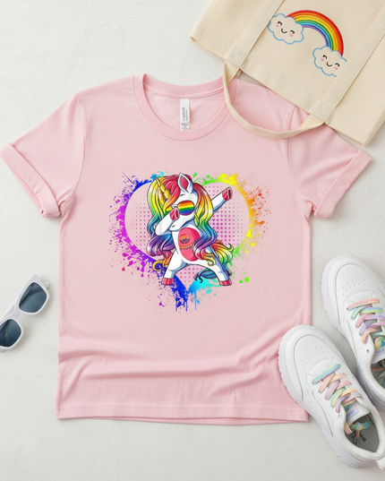 gay unicorn shirt - flat-lay