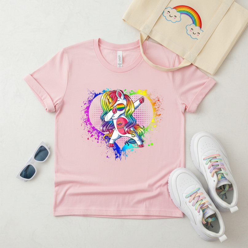 gay unicorn shirt - flat-lay