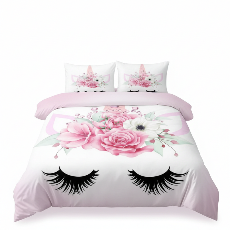 gem unicorn bedding - white-bg