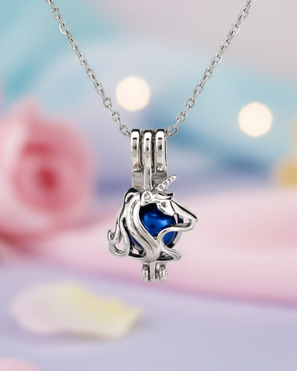 geometric unicorn head necklace - lifestyle