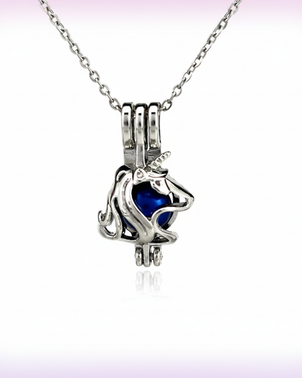 geometric unicorn head necklace - white-bg