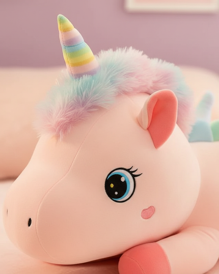 giant fluffy unicorn plush - detail