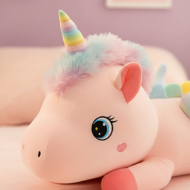 giant fluffy unicorn plush - detail