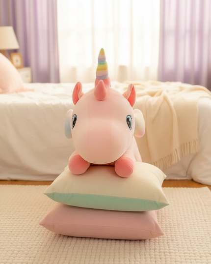 giant fluffy unicorn plush - lifestyle