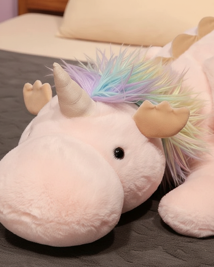 giant pink unicorn body pillow plush - detail