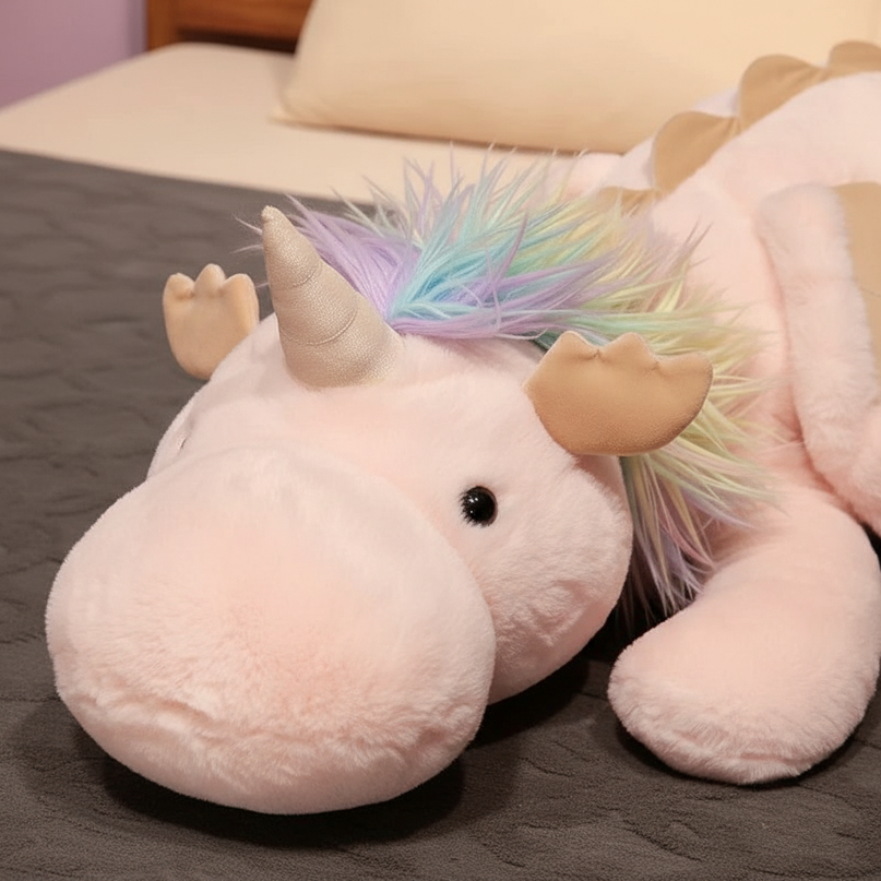 giant pink unicorn body pillow plush - detail