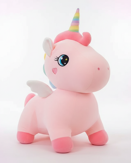 giant pink unicorn plush stuffed animal - white-bg