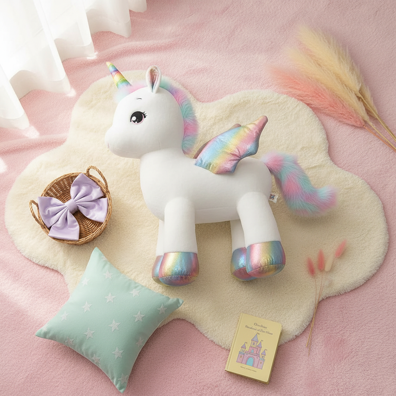giant size unicorn plush - flat-lay