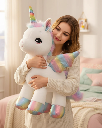 giant size unicorn plush - in-use
