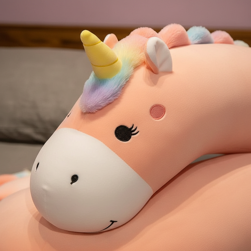 giant unicorn leg pillow plush - detail