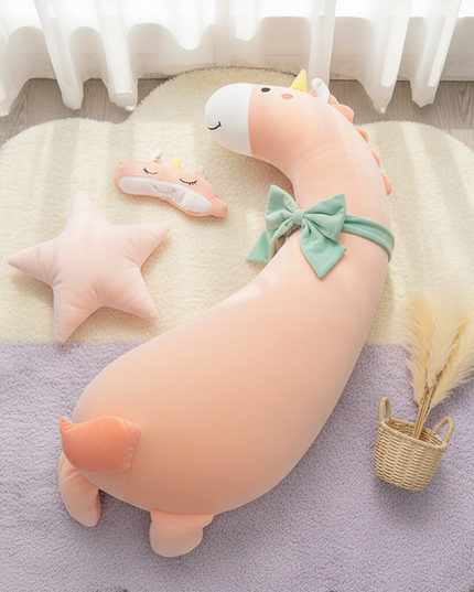 giant unicorn leg pillow plush - flat-lay