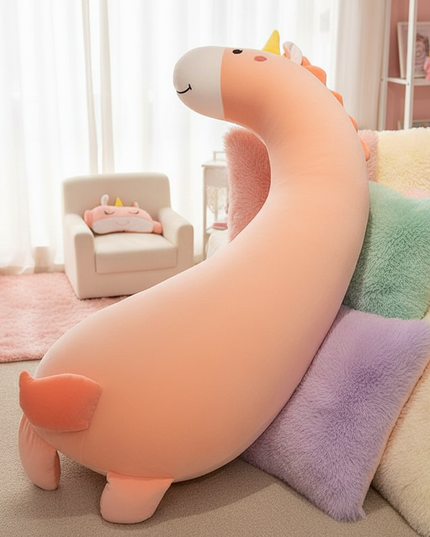 giant unicorn leg pillow plush - lifestyle