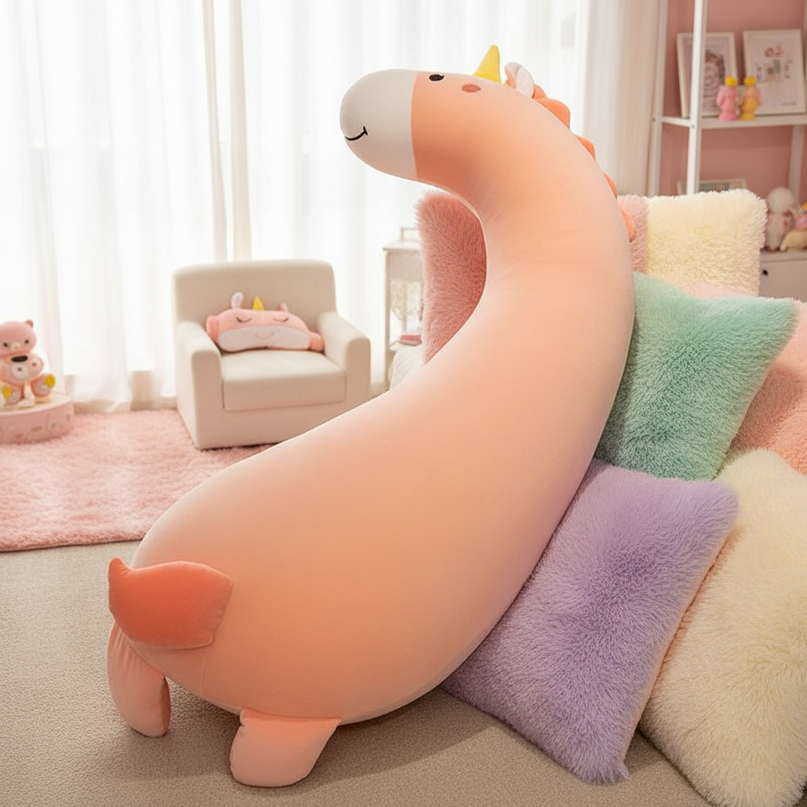 giant unicorn leg pillow plush - lifestyle