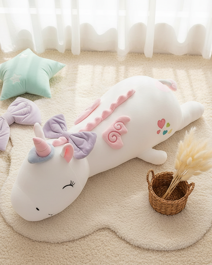 giant unicorn plush - flat-lay
