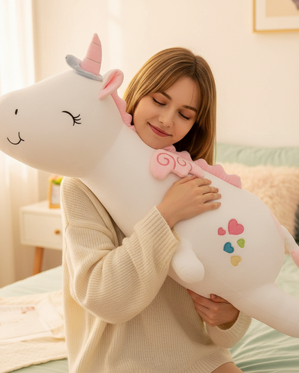 giant unicorn plush - in-use